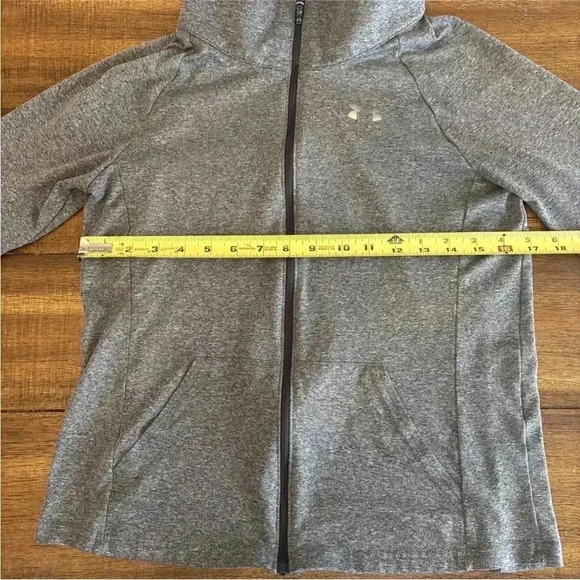 Under Armour Gray Long Sleeve Stretch Heatgear Full Zip Mock Neck Jacket Small - Picture 8 of 11